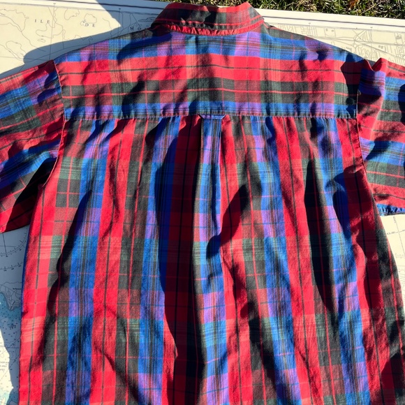 Vintage 90s Red and Blue Plaid Button Up - Picture 7 of 7